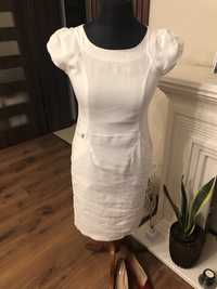 Biała sukienka z bufkami