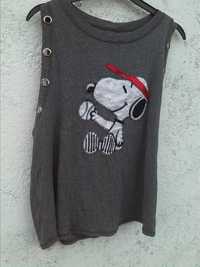 T-shirt cinza cheia de luxo m do snoopy.