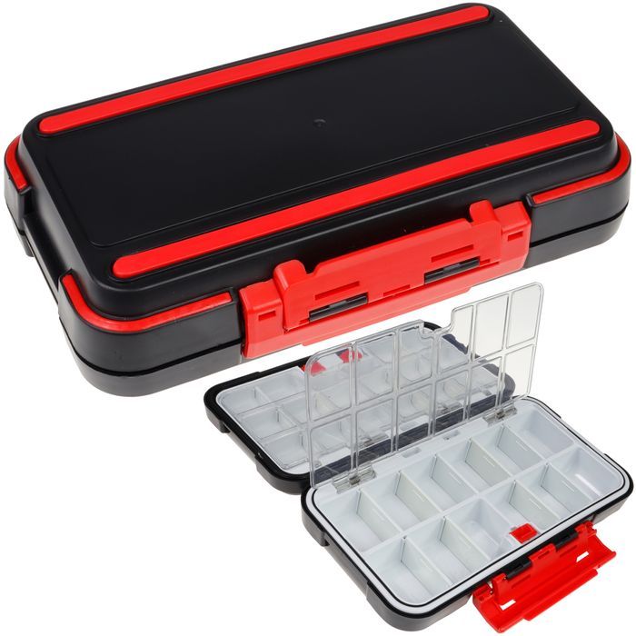 Pudełko organizer wędkarski skrzynka na akcesoria haczyki krętliki