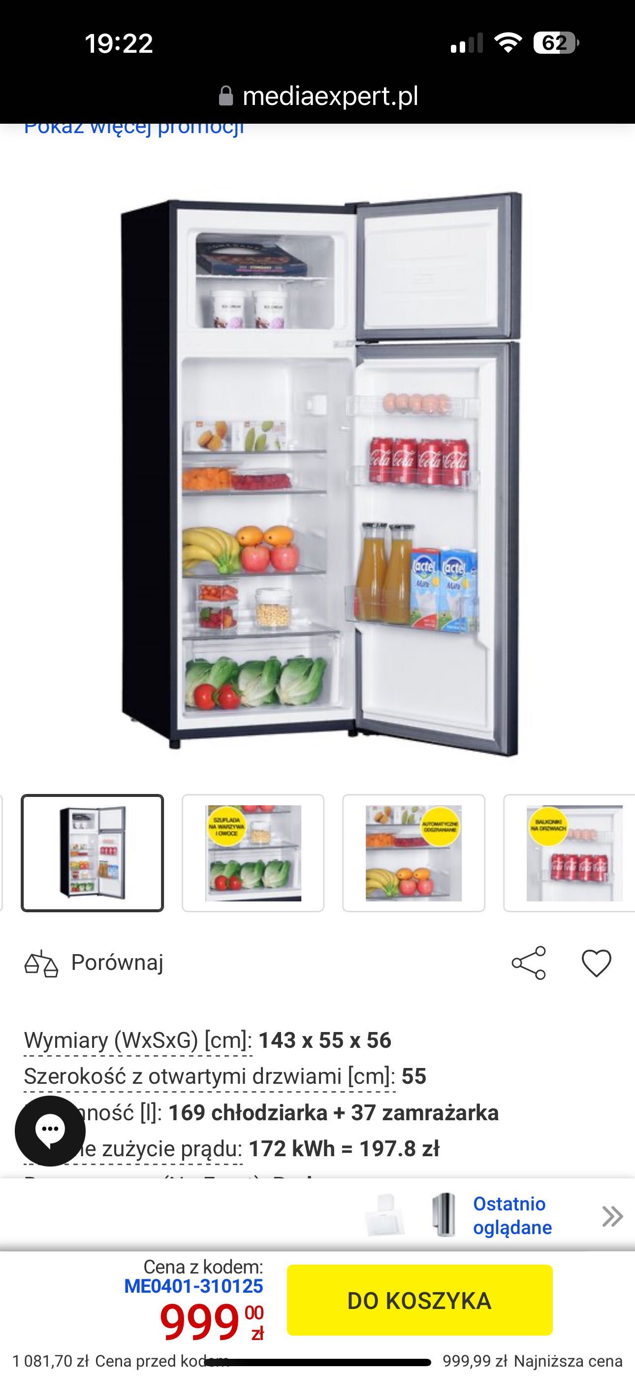 Lodówka czarna MPM