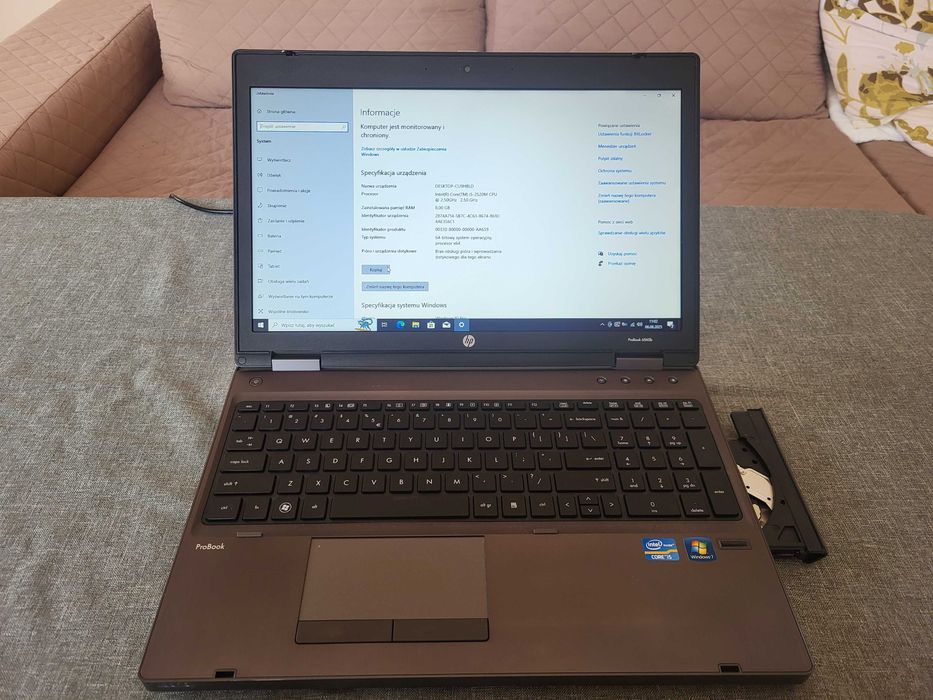 Laptop HP ProBook 6560b i5/8GB/HDD 250GB /Win10 Pro/15,6" KAMERA