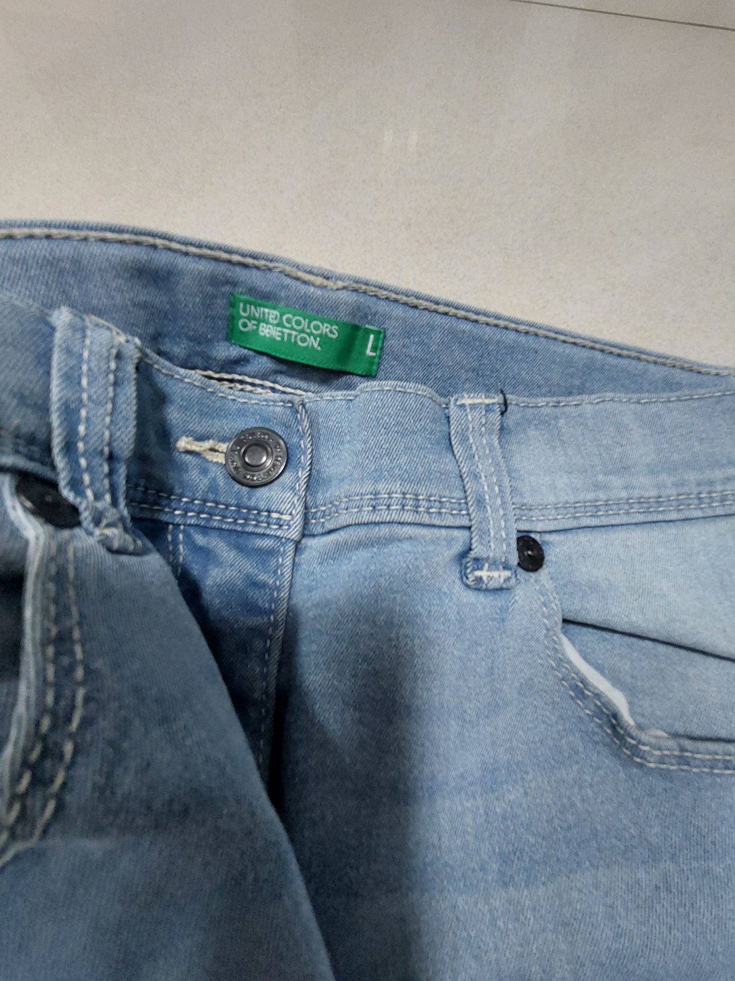 Spodnie jeans elastyczne 146 152 miękkie Benetton