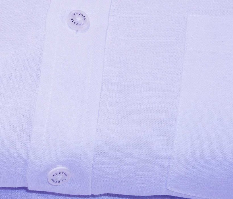 Bugatti koszula XXXL 47/48 krótki długi rękaw biała lniana boss th ck