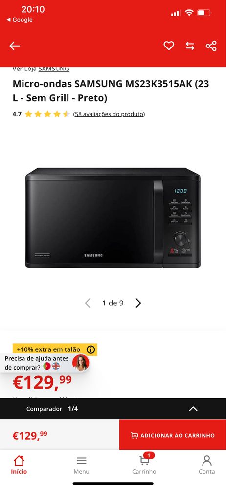 Microondas samsung