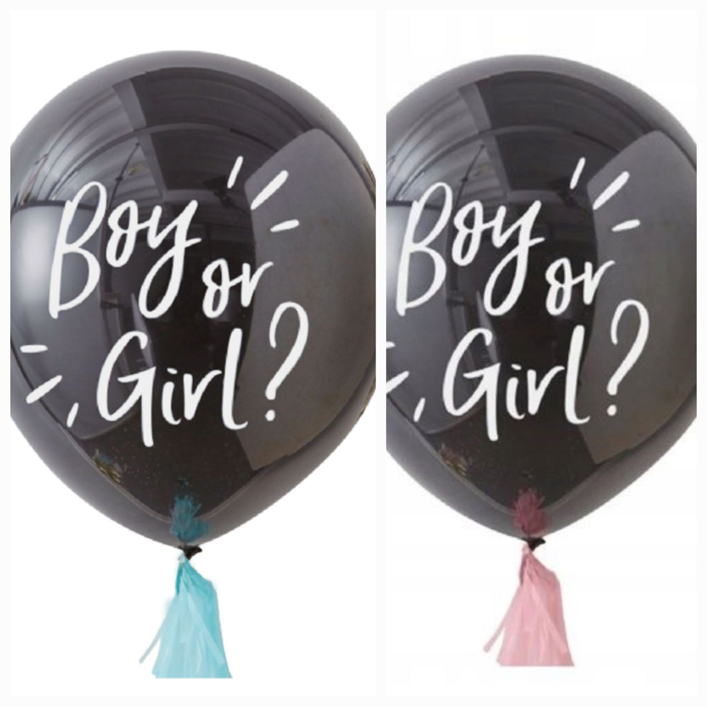 Balon Gigant Boy or Girl? Niebieski XXL, 1m, baby shower