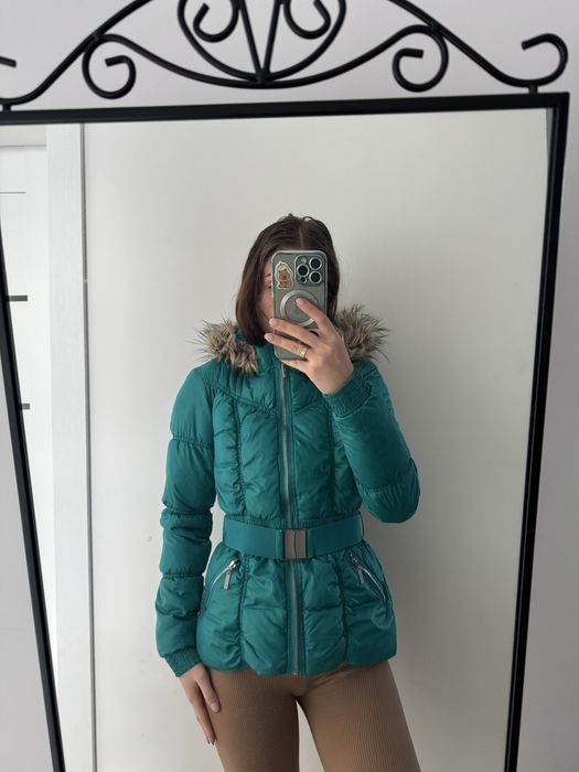 Kurtka pikowana piękny kolor z paskiem H&M