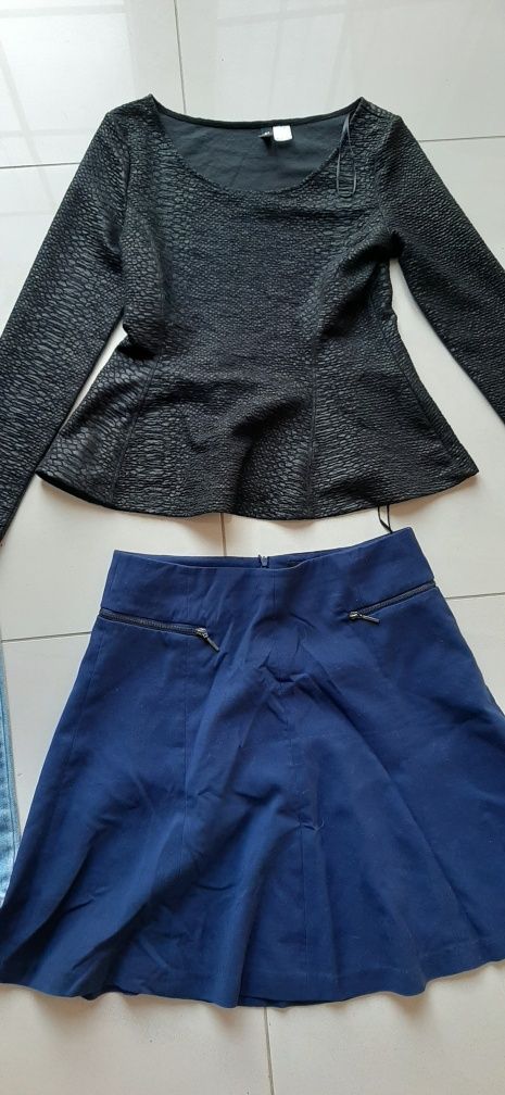 Zestaw rzeczy paka 38/40 spodnie jeans bluzki firmowe Solar, Reserved