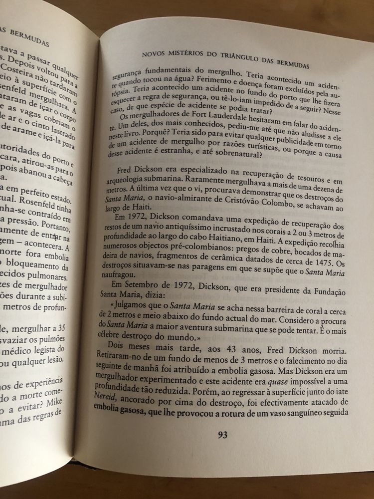 Livro Triângulo das Bermudas de Richard Winer