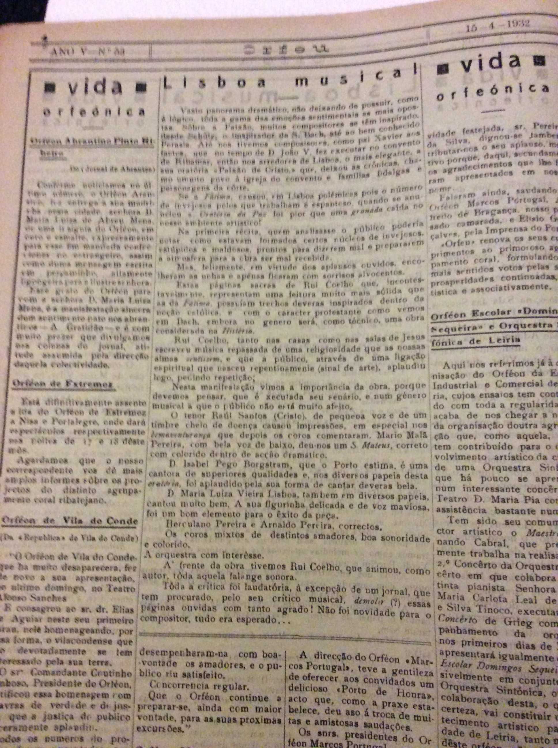 Orfeu. Jornal de arte. N.º 53, Pôrto 15 de Abril de 1932
