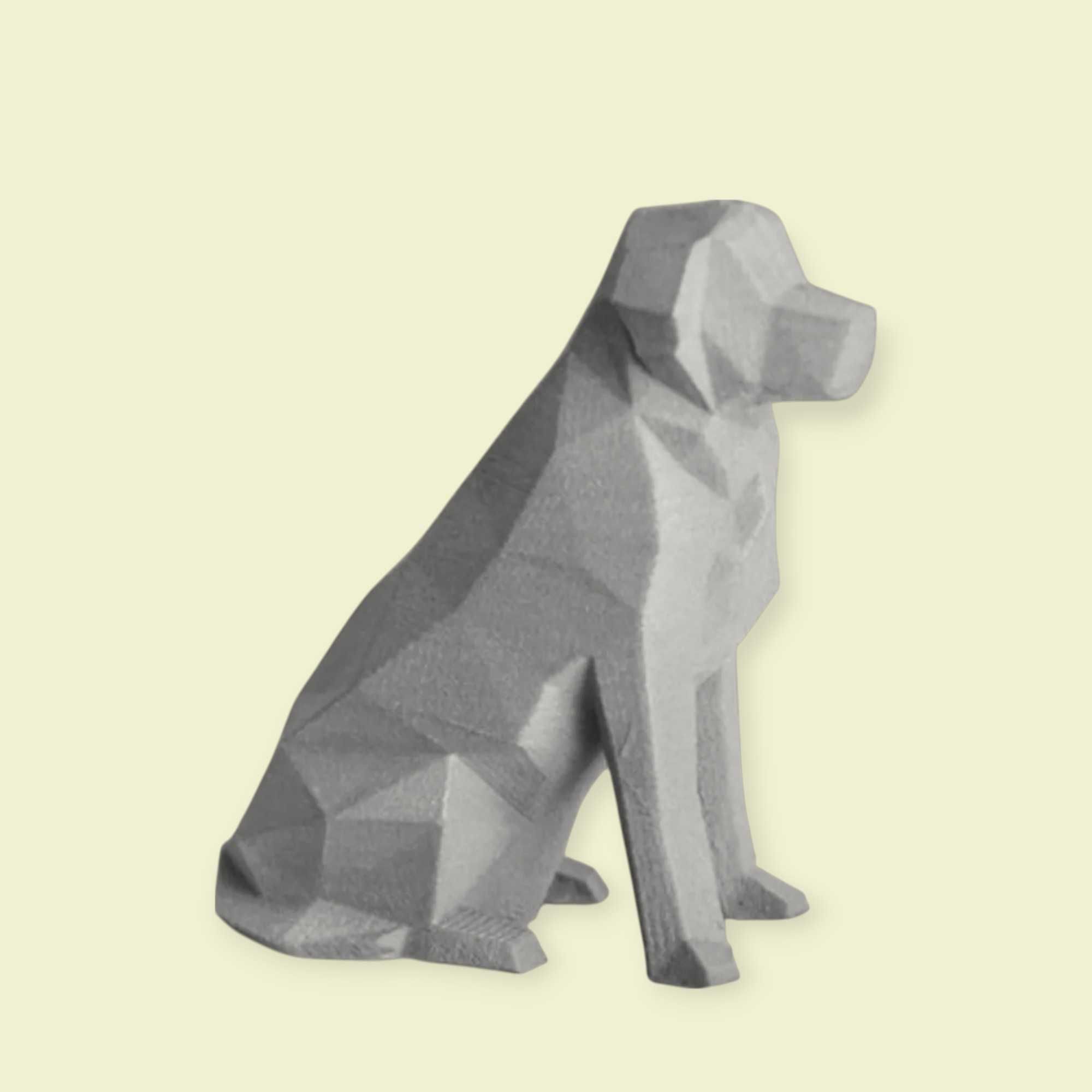 Figura Labrador Low Poly 3D - Decoração Moderna Cão