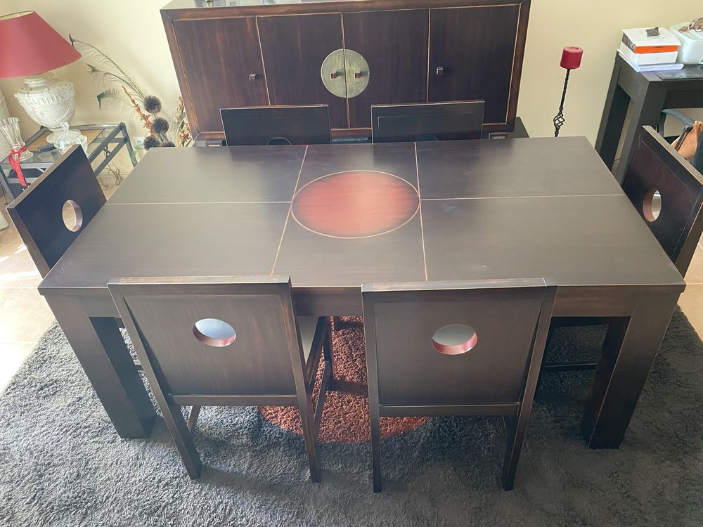 Mesa jantar + 6 cadeiras + tapete