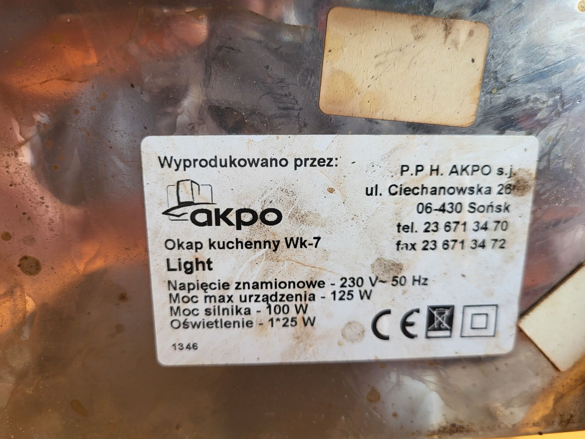Okap teleskopowy akpo wk 7 pochłaniacz