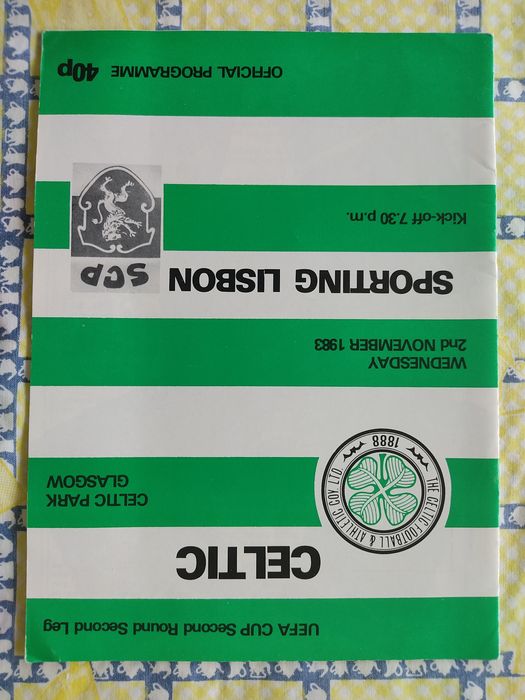 Programa Celtic Sporting UEFA 1983,84