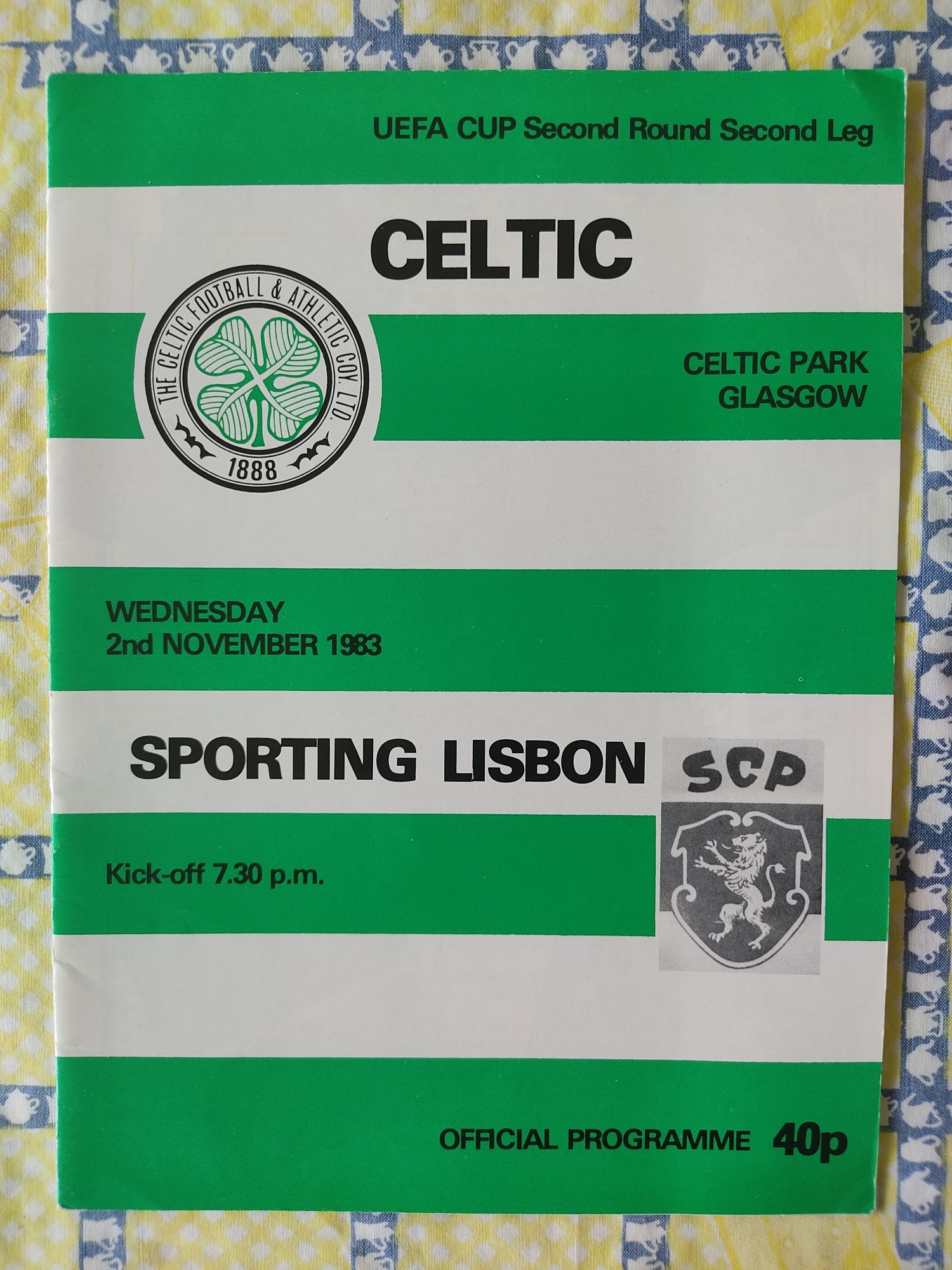 Programa Celtic Sporting UEFA 1983,84