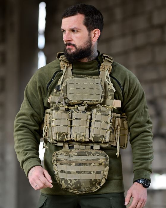 Піксель плитоноска з підсумками Sword Limit з напашником швидкий скид