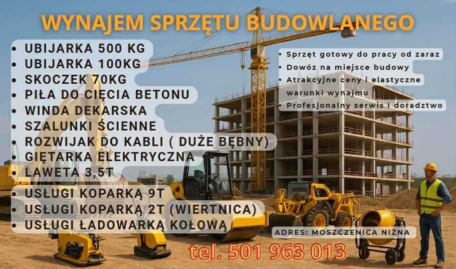 Roboty ziemne, wykopy, rozbiórki, usługi koparką, ładowarką, wynajem