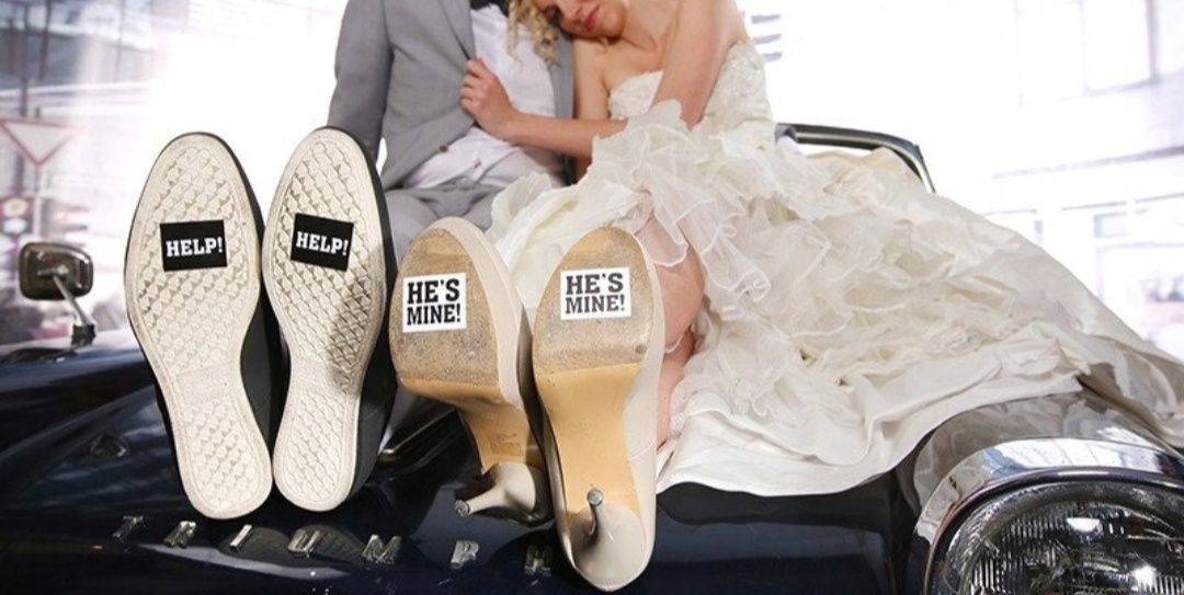 Naklejki na buty help ślub