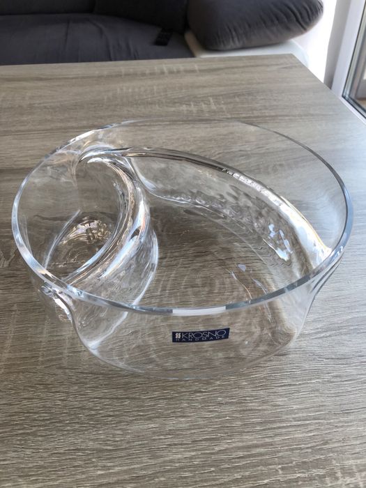 Salaterka trójdzielna KROSNO średnica 23 cm i szklany Sheiker