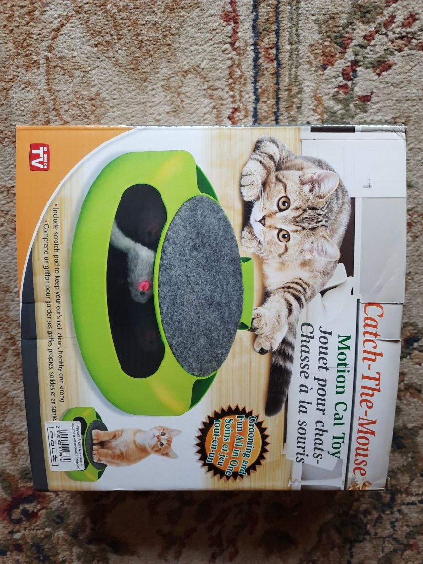 Игрушка для кота с бегающей мышкой и когтеточка в упаковке новая