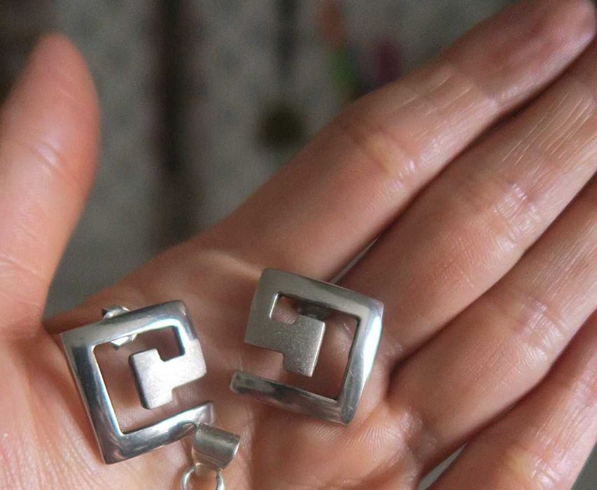 Piękne duże KOLCZYKI ze srebra 925 biżuteria vintage