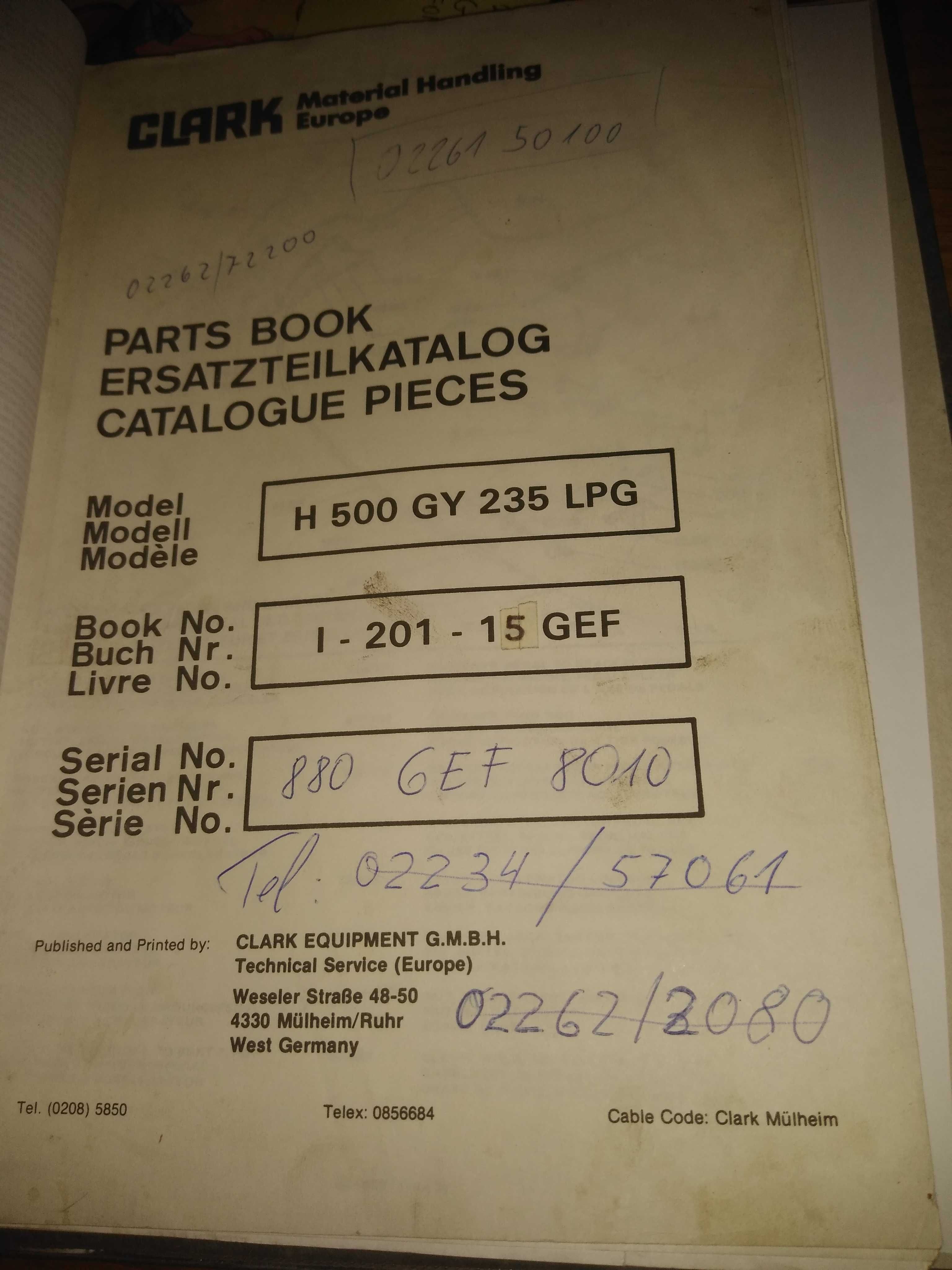 Clark H500GY235LPG, katalog, części (instrukcja)