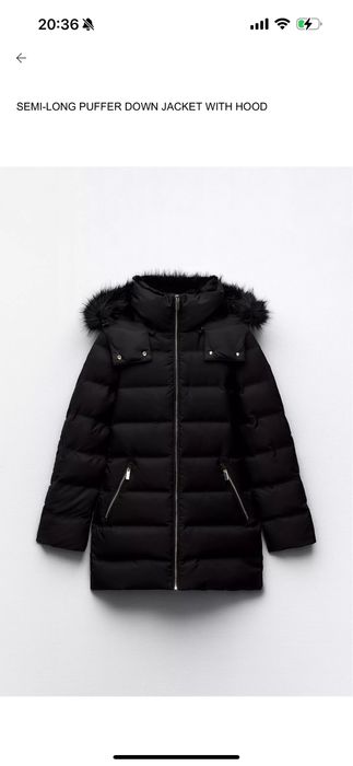 Пуховик zara , пух перо, зимняя куртка