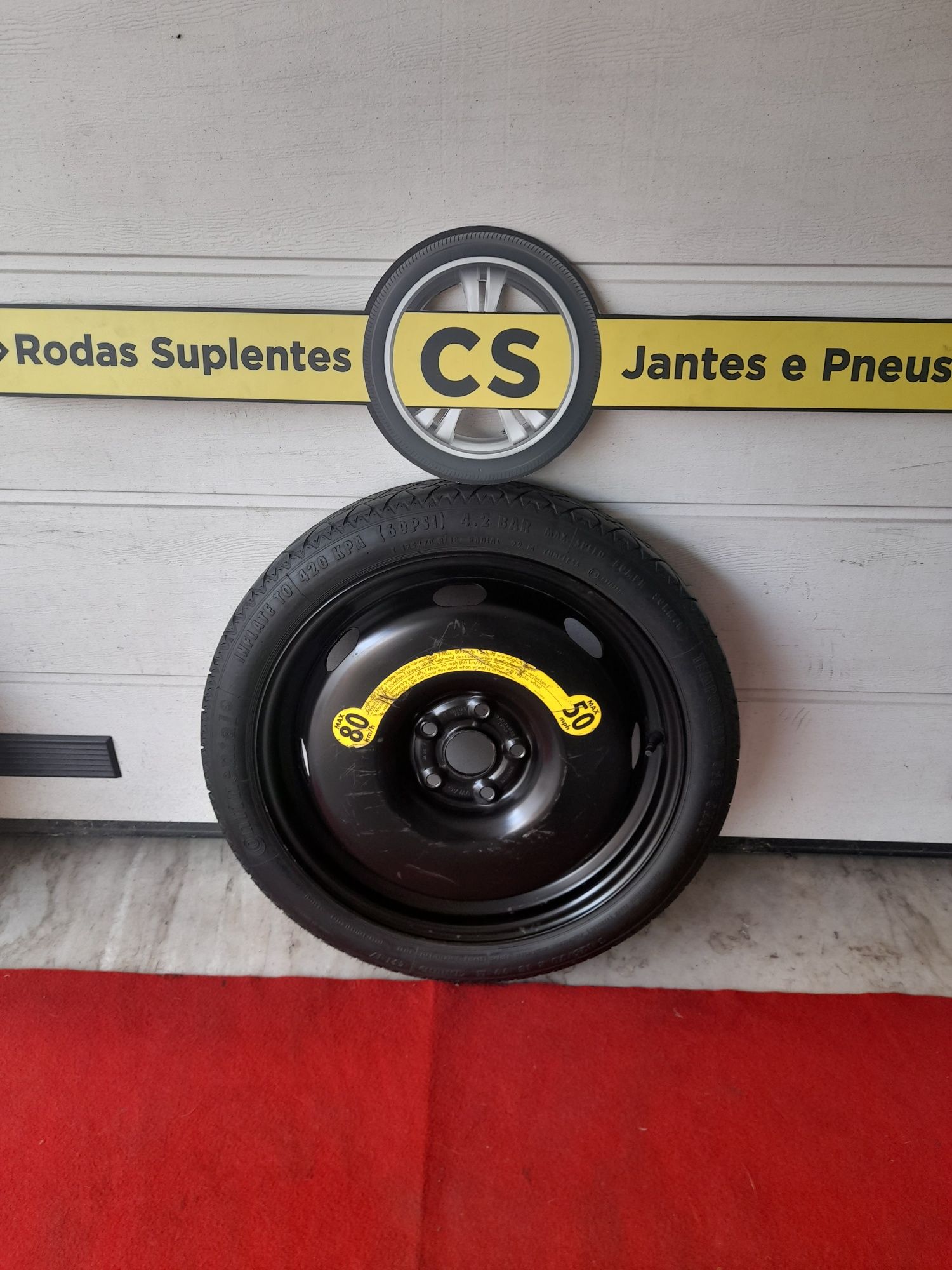 Roda suplente jante 16,17, 18, 5x112 VW Audi Seat pneu FINO emergencia