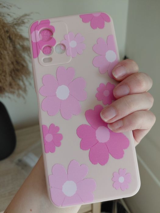 Różowe etui w kwiaty vivo y33s