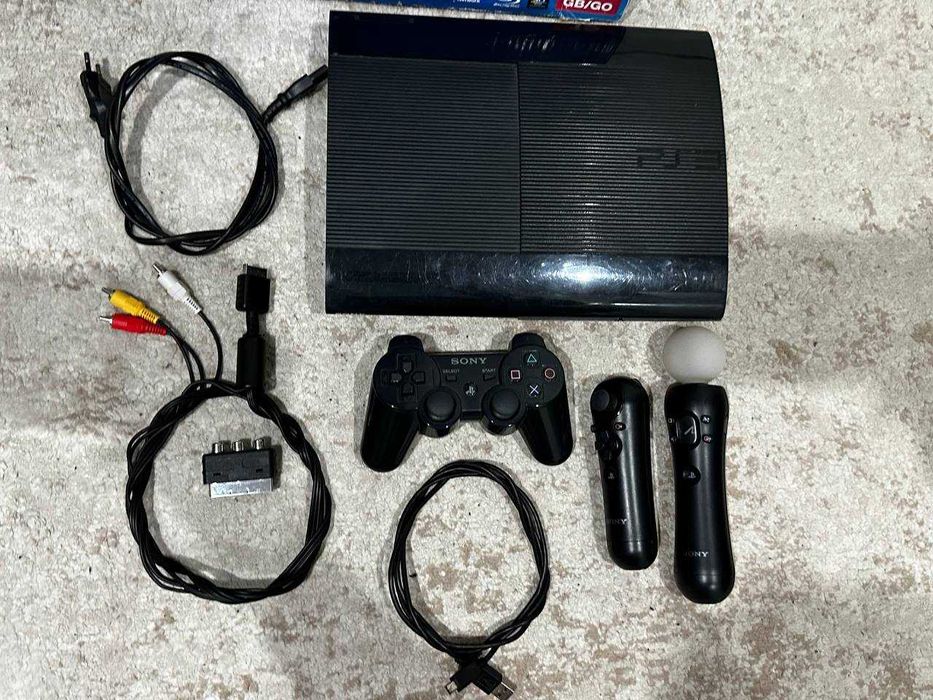 PlayStation 3 Super Slim 12GB + PS Move комплект (повний набір)
