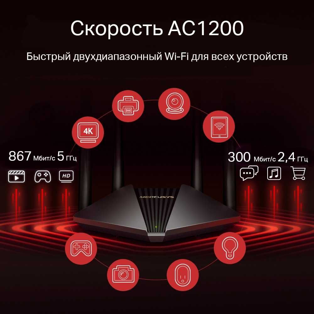 Новый Mesh Гигабитный 5 ГГц Wi-Fi Роутер Mercusys MR30G ac1200