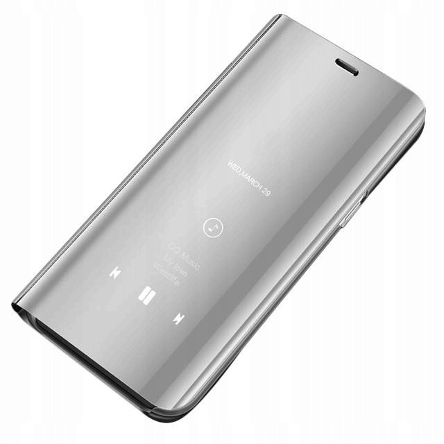 Srebrne etui z klapka clear view samsung s9+