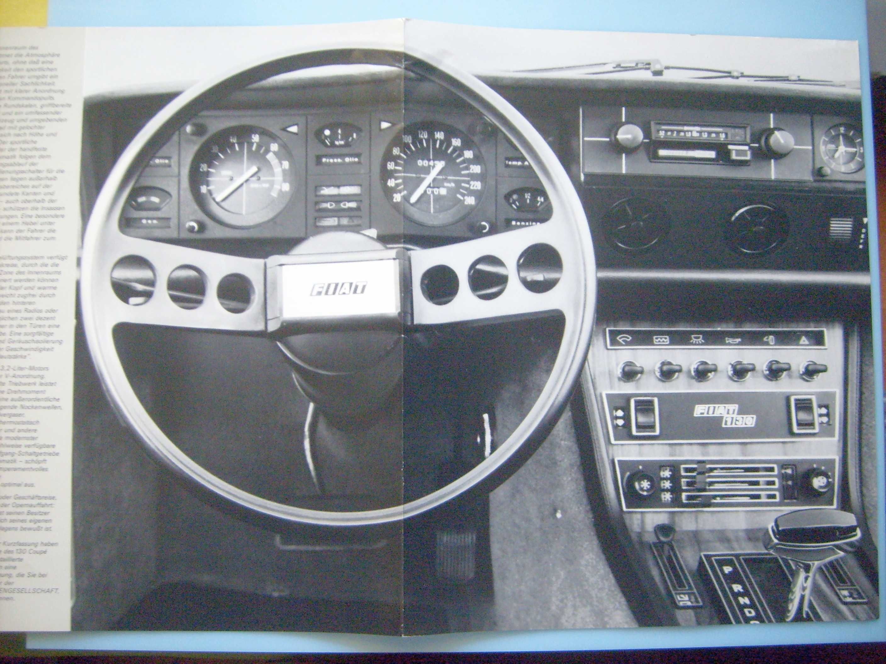 FIAT 130 COUPE 3200 - prospekt 1972 - duży format * RABATY 10% !