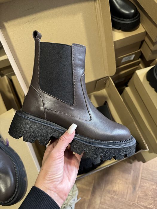 Челсі жіночі з натуральноі шкіри / замші зима Ботинки