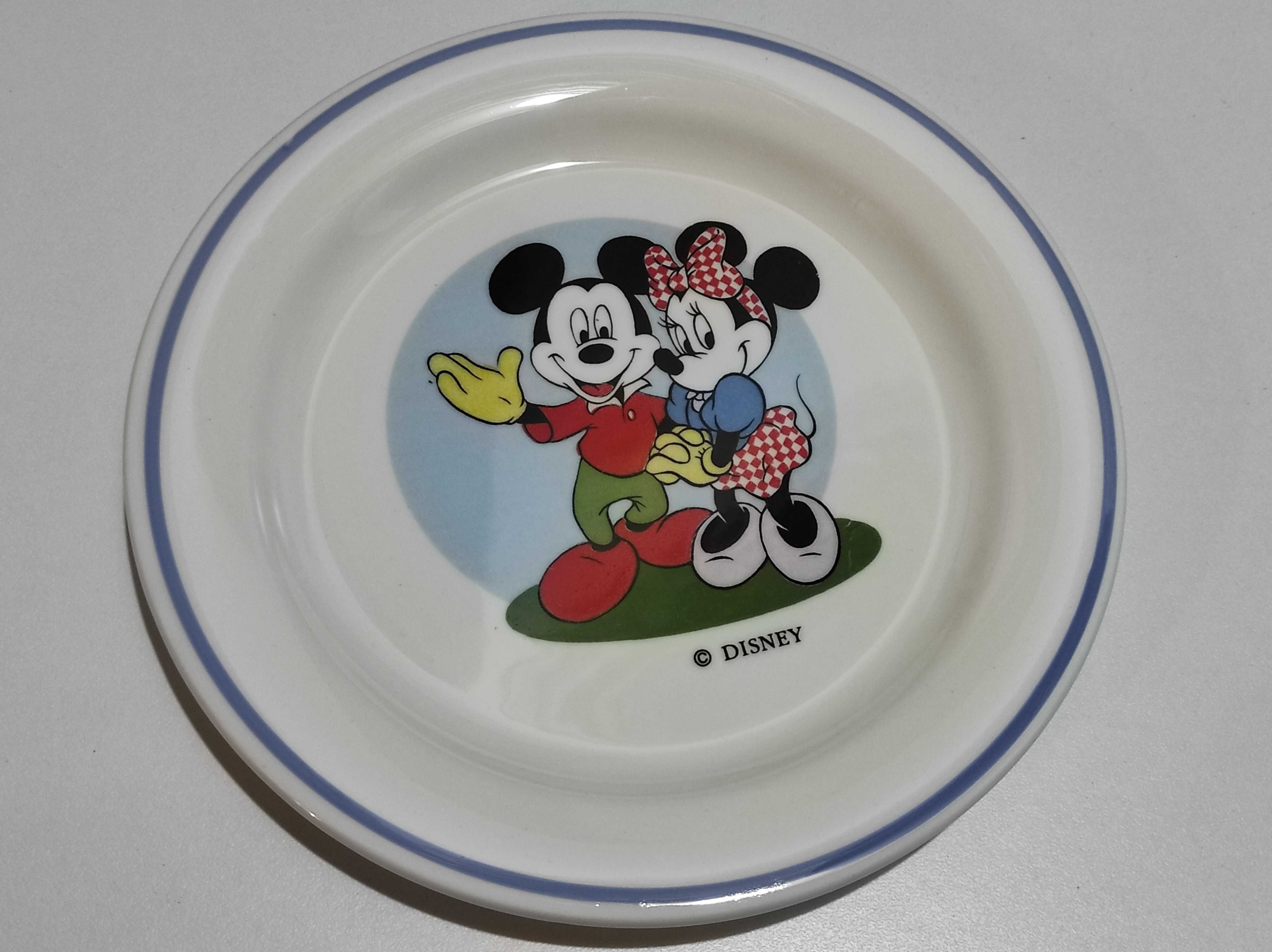 Talerzyk ceramiczny dla dziecka z myszką Mickey i myszką Minnie