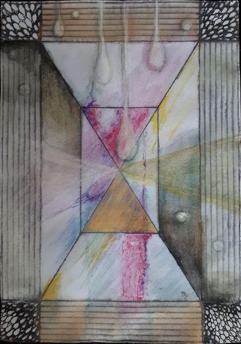 Desenhos originais técnica mista sobre papel