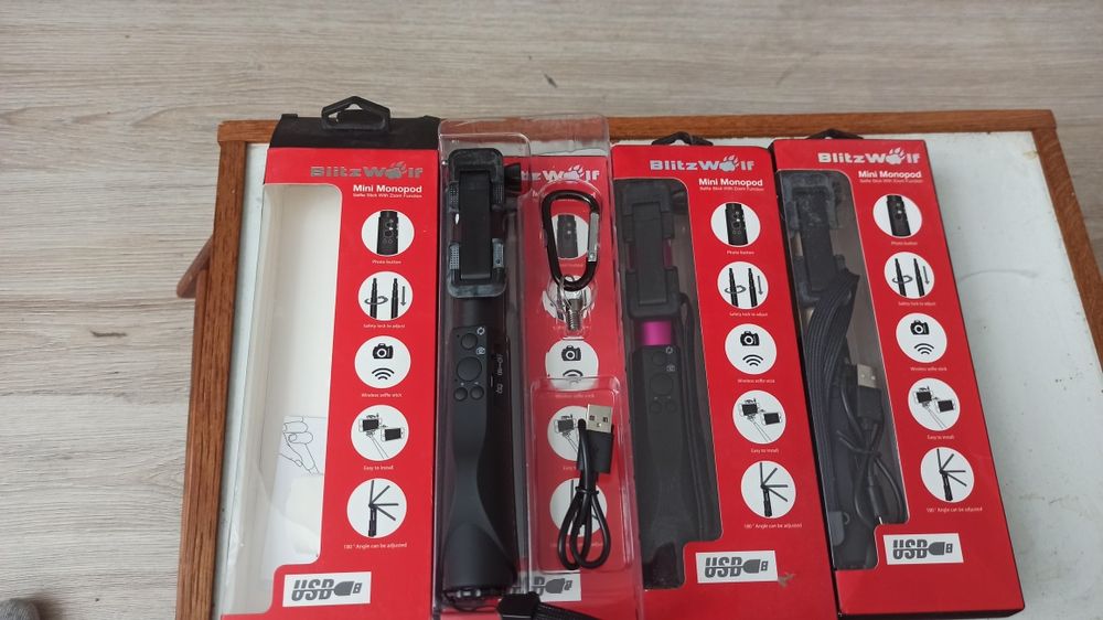 Селфи палка. Селфі-монопод BlitzWolf Mini Bluetooth.