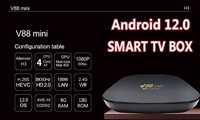 Smart tv box V88 mini 4 ядра 8/128гб тв бокс приставка android 12