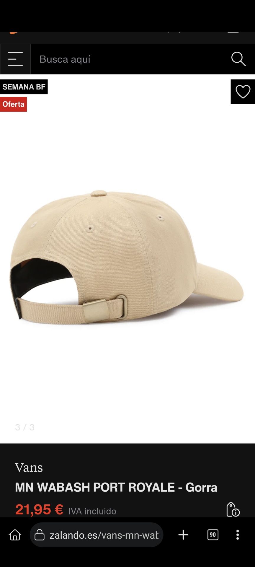 Czapka vans mn wash snapback port beżowa