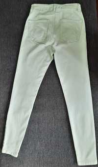 Damskie spodnie rurki jeansowe Sinsay kolor miętowy rozmiar S