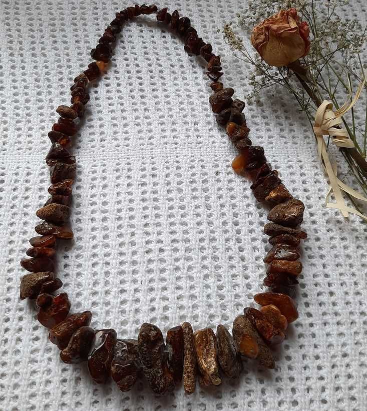 Piękne duże bursztyny naszyjnik bursztyn Naturalny Bałtycki 70 cm
