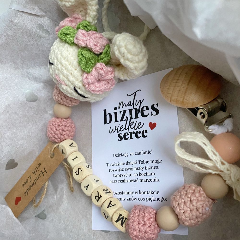 Zawieszka do smoczka handmade na szydełku