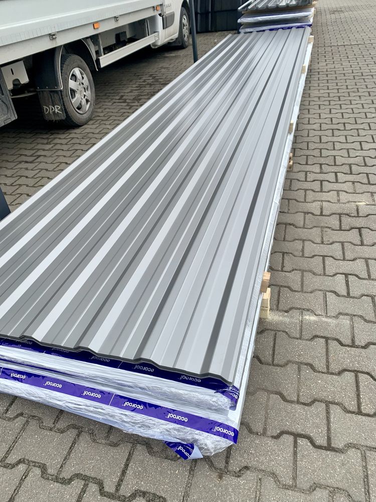 Blacha Trapezowa T18E grubość 0,75 mm srebrna