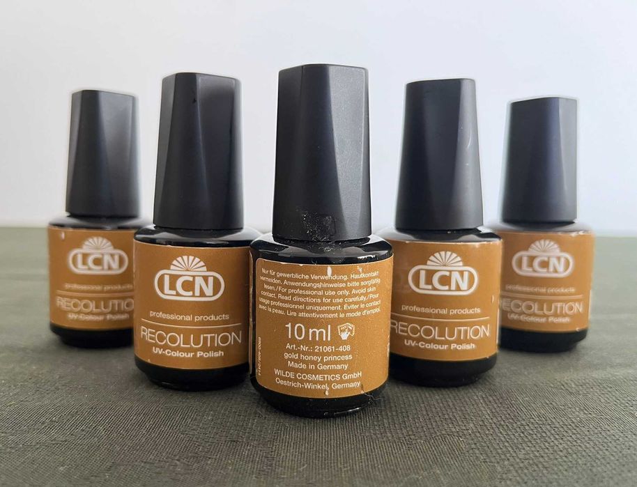 Verniz Gel Unhas "LCN" Recolution (Dourado)