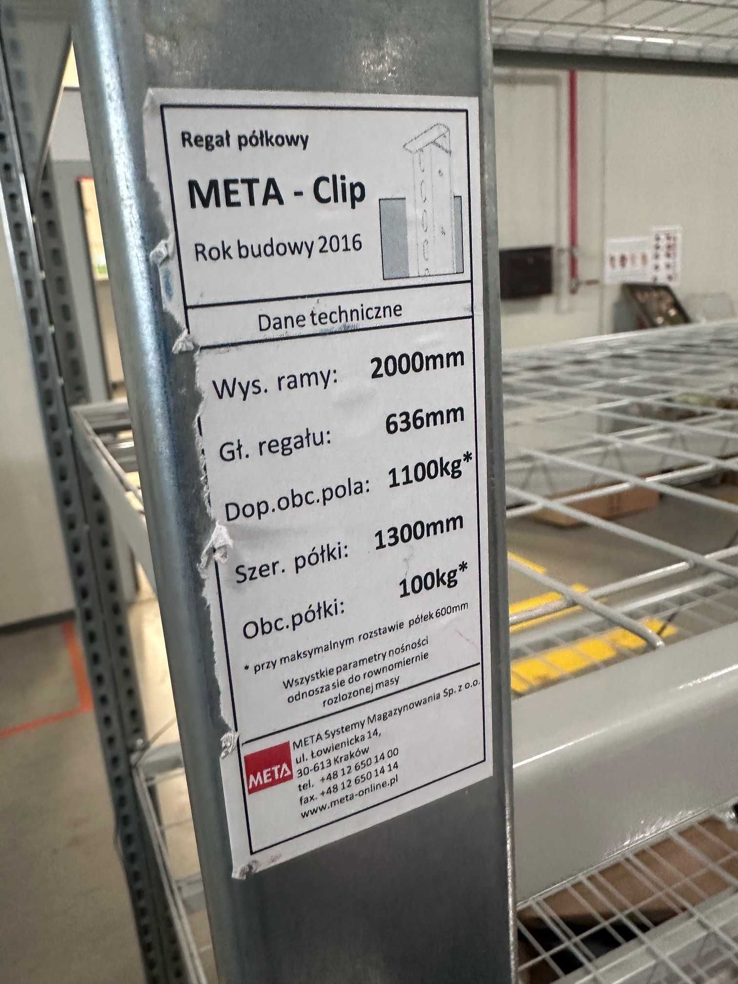 Regał metalowy na palecie META Clip - półki