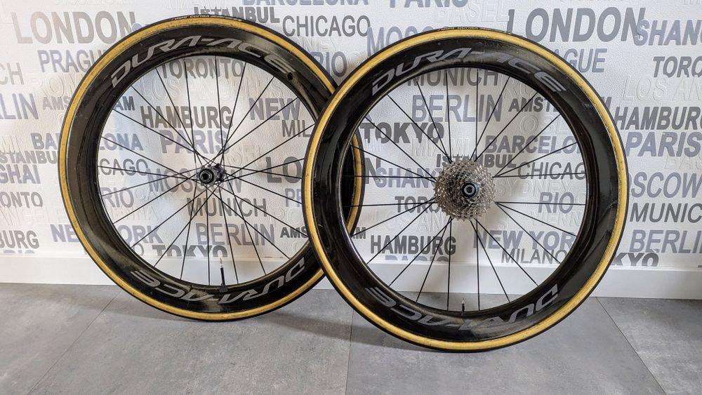 Koła Shimano Dura-Ace Carbon stożek 50mm pod tarcze-szytki Vittoria