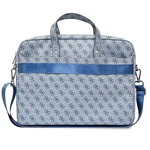 Torba Guess Saffiano 4G Triangle Logo na laptopa 16'' - niebieska