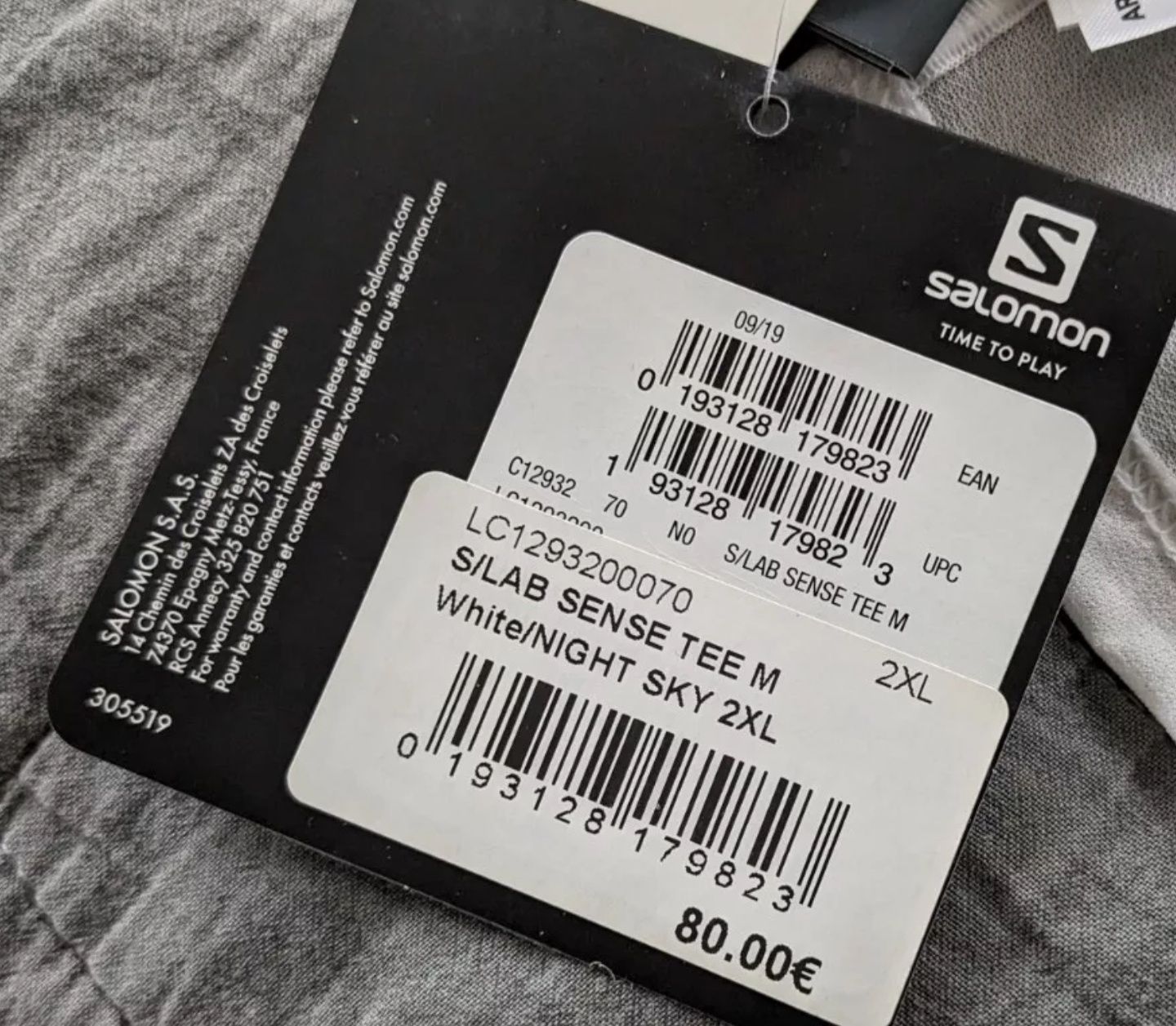 Salomon S/lab sense t-shirt Size XXL