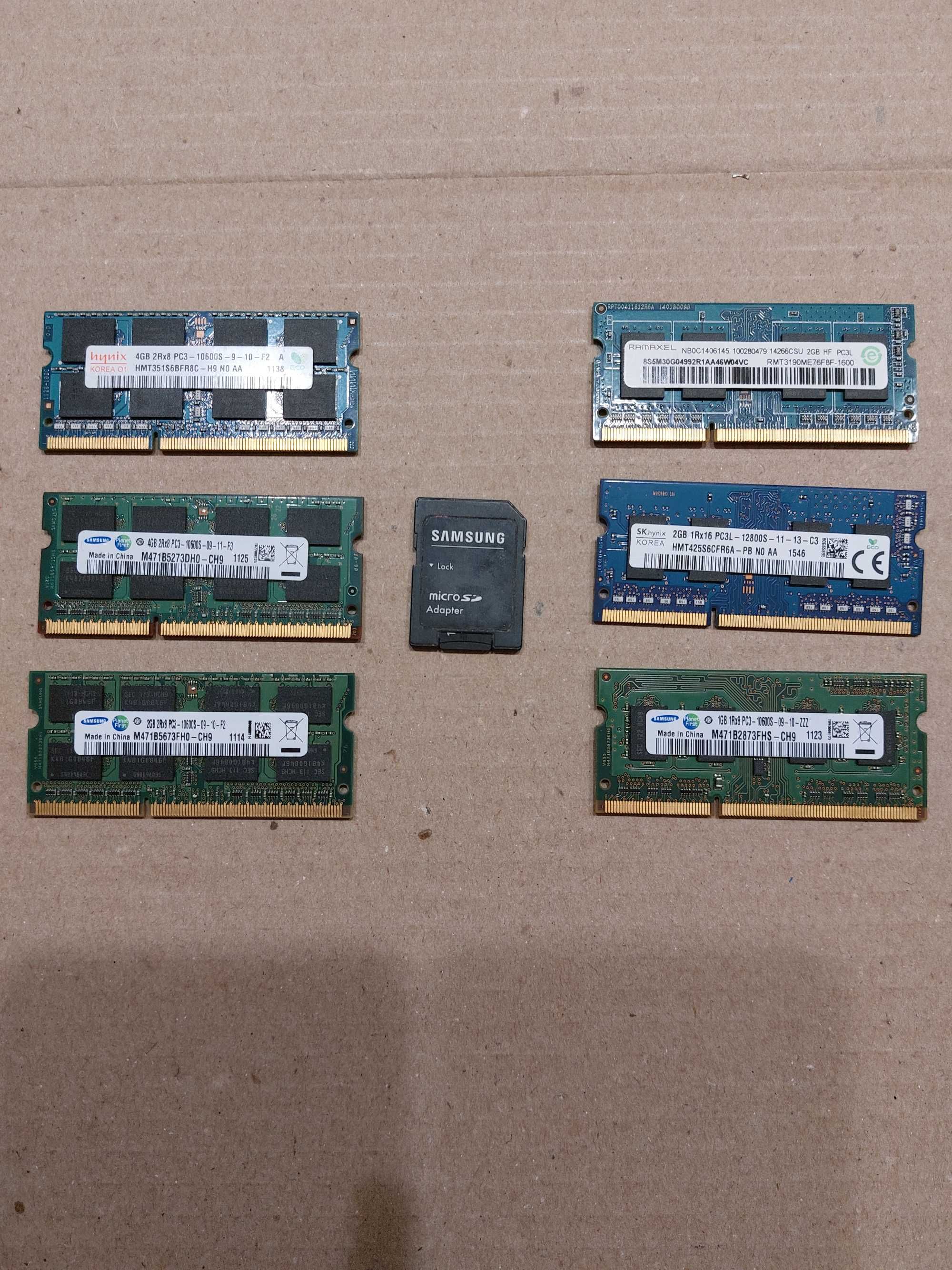 Процесори Intel, AMD; Жорсткі диски HDD; Пам`ять SO-DIMM DDR2, DDR3.