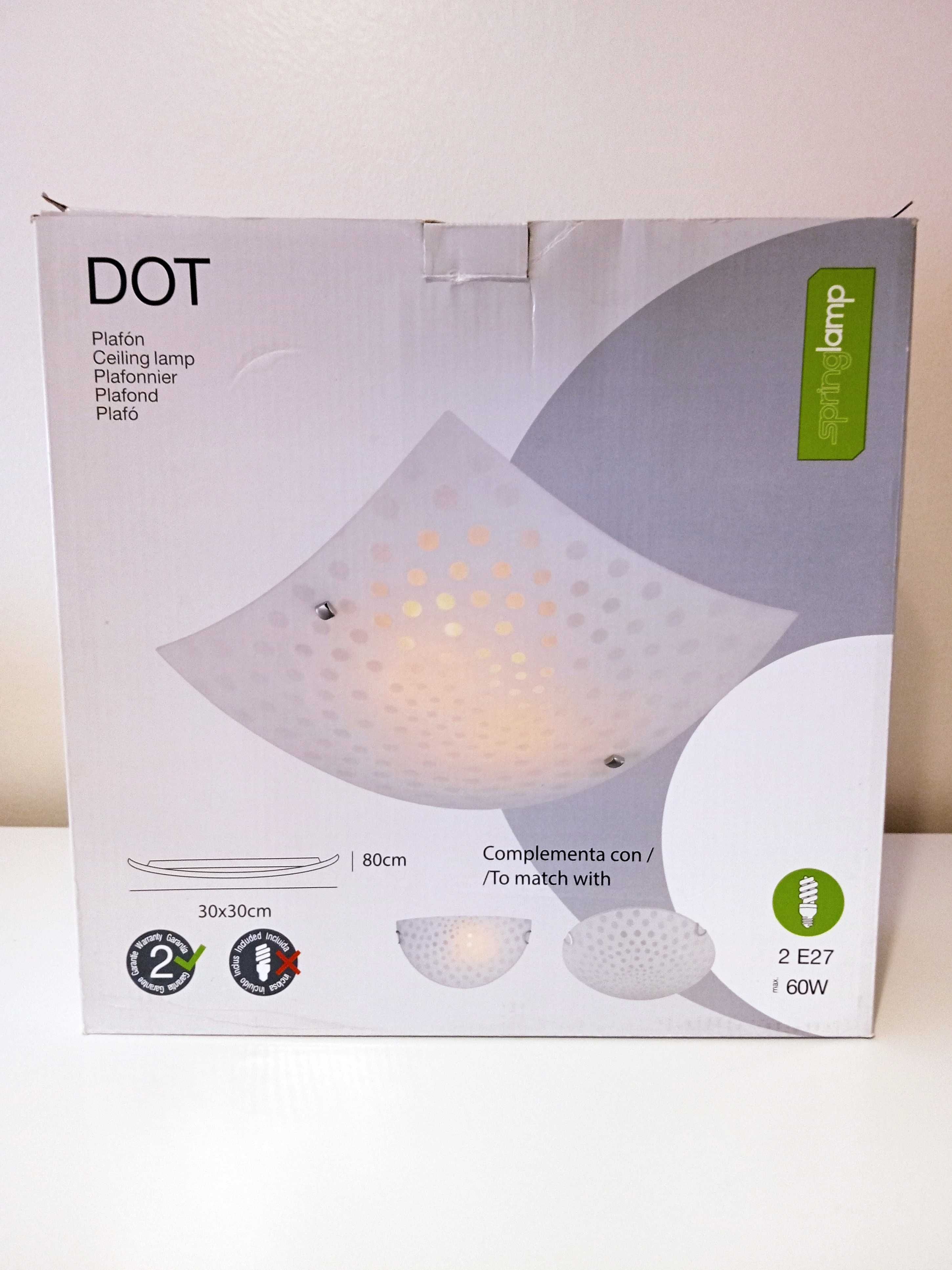 Plafond tecto - Spring Lamp - Mod.: DOT - 30X30X8cm - 2xE27-Max:60W