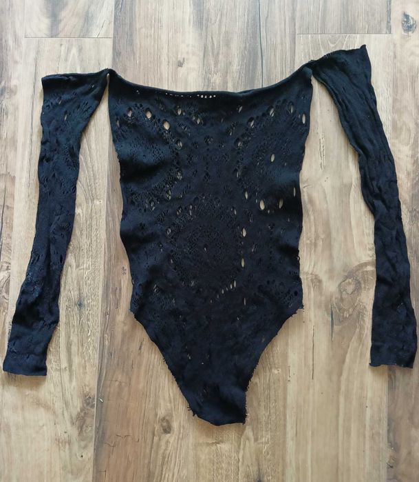 Seksowne czarne body z siateczki, one size plus size 46-50 nowe
